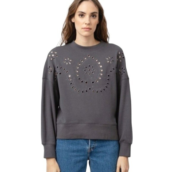 Rails Alice Eyelet Embroidery Sweatshirt Women's Size XS Alternative Cottage - Picture 1 of 6